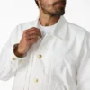 Veste en denim plissé à lisière
