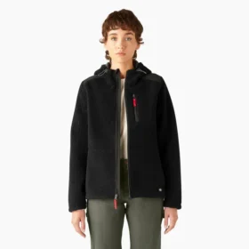 Veste en polaire à poils longs pour femme