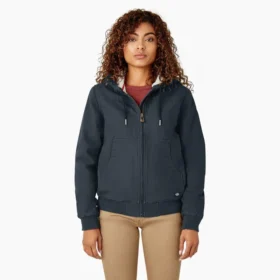 Veste en toile de coton doublée polaire pour femme