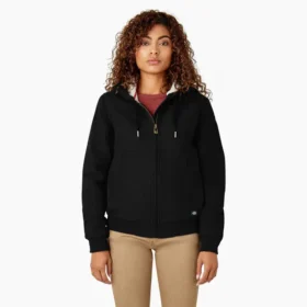 Veste en toile de coton doublée polaire pour femme