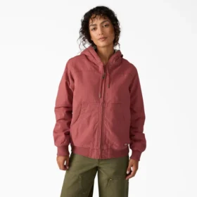 Veste en toile de coton doublée polaire pour femme