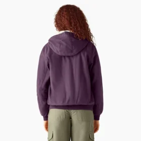 Veste en toile de coton doublée polaire pour femme