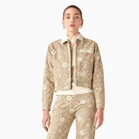 Veste en toile de coton imprimée fleurs Ellis pour femme